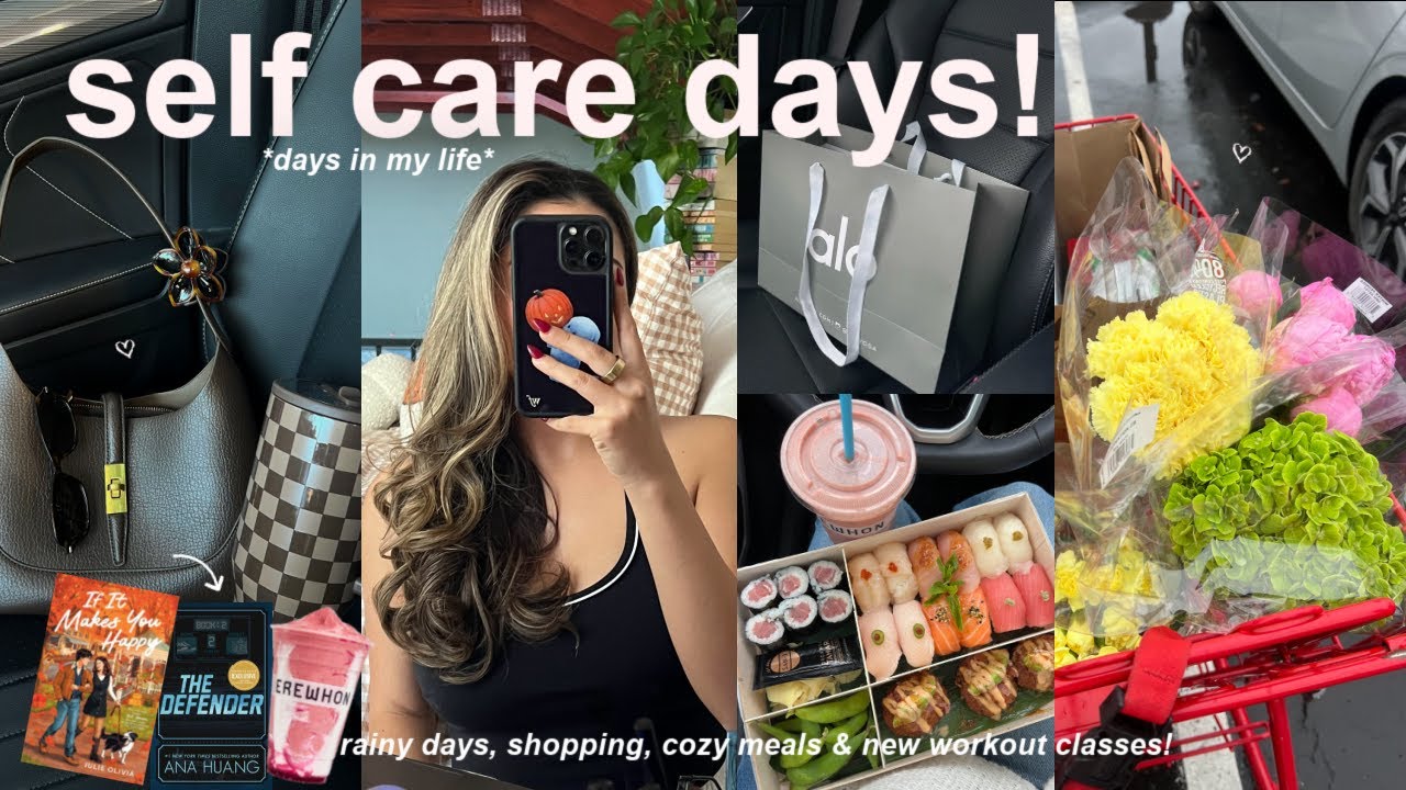 SELF CARE DAYS!🌸cozy days, treating myself, shopping haul, cafes, cooking & new workout classes!