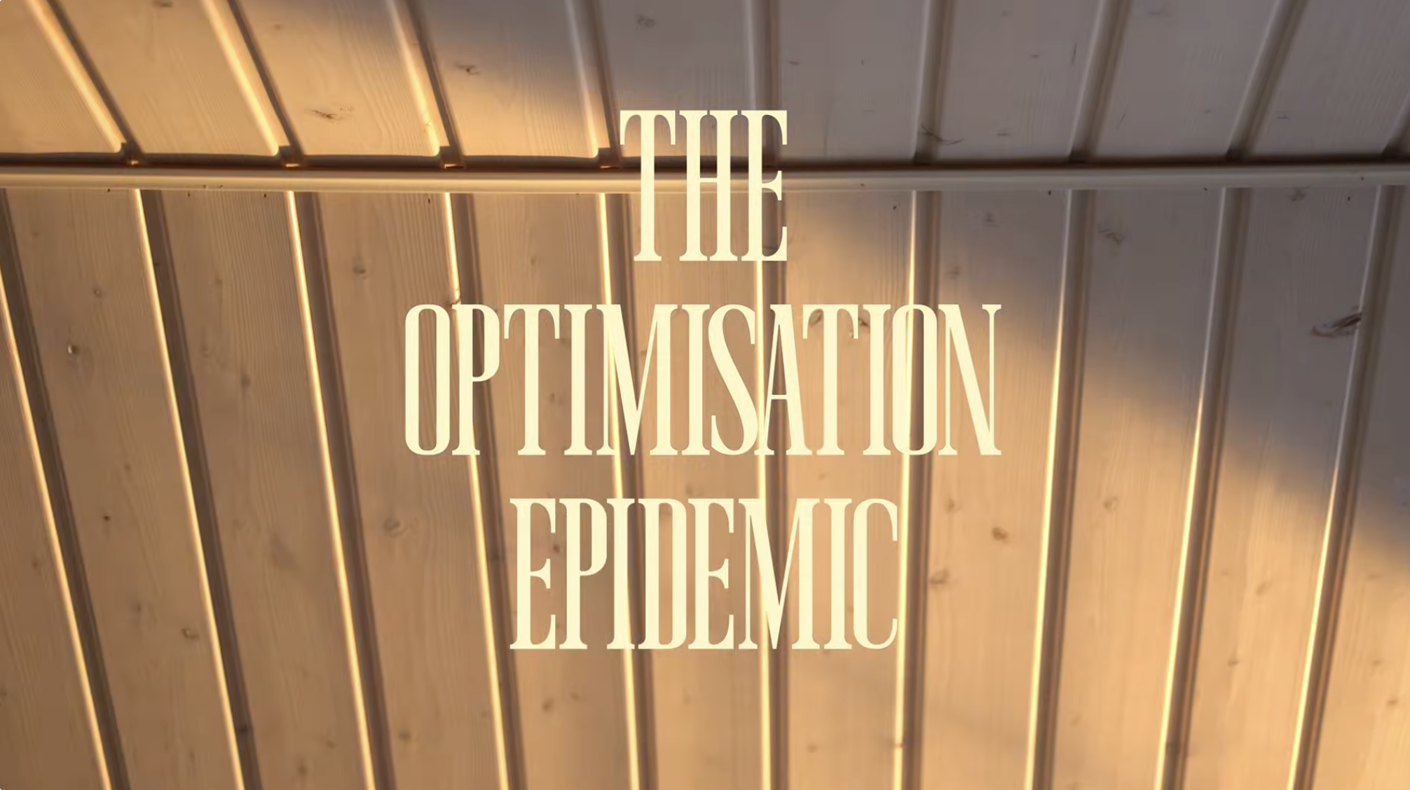 your life is not a task to optimize